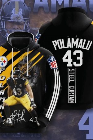 Pittsburgh Steelers Polamalu 43 Hoodie Genxprint