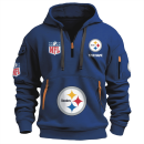 Pittsburgh Steelers Premium NFL Quarter Zip Hoodie Genxprint
