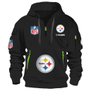 Pittsburgh Steelers Premium NFL Quarter Zip Hoodie Genxprint