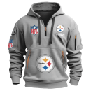 Pittsburgh Steelers Premium NFL Quarter Zip Hoodie Genxprint