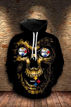 Pittsburgh Steelers Skull Hoodie Genxprint