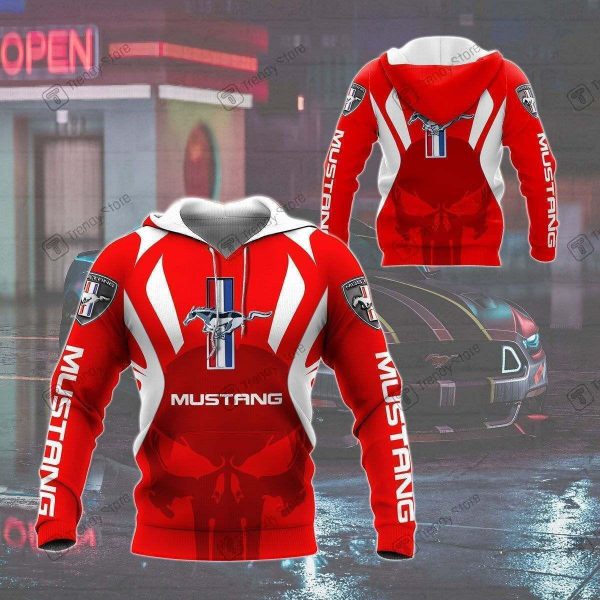 Punisher Ford Mustang Luxury Car 8k190 Fan Gift 3d Zip Hoodie Ii Genxprint
