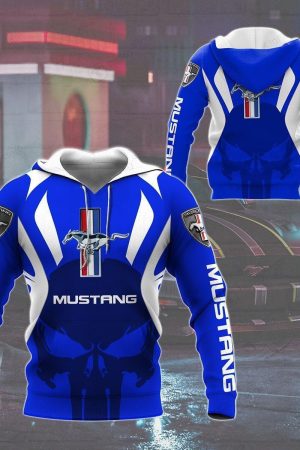 Punisher Ford Mustang Luxury Car 8k193 Fan Gift 3d Zip Hoodie Ii Genxprint