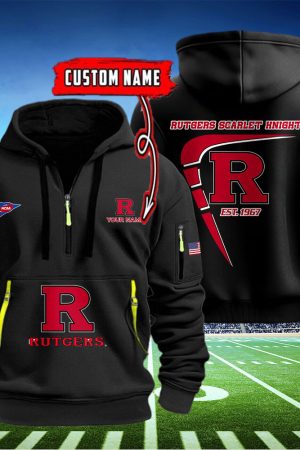 Rutgers Scarlet Knights Quarter Zip Hoodie Genxprint