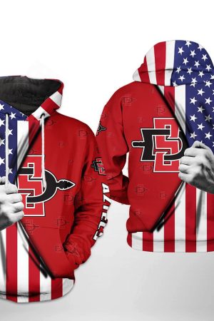 San Diego State Aztecs NCAA US Flag Hoodie Genxprint