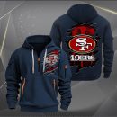 San Francisco 49ers Scratch Logo NFL Quarter Zip Hoodie Style Genxprint