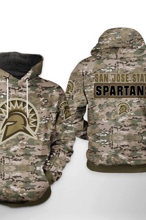 San Jose State Spartans NCAA Camo Veteran Hoodie Genxprint
