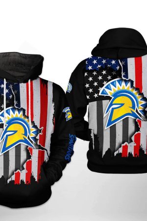 San Jose State Spartans NCAA US Flag Hoodie Genxprint