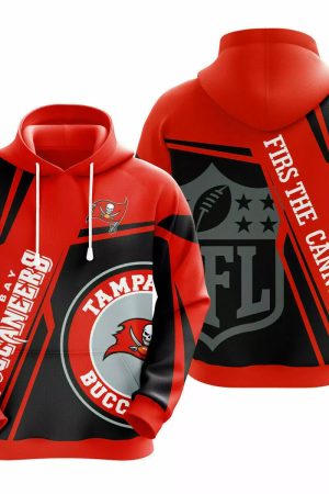 Tampa Bay Buccaneers Black Red V2 NFL Football Team Hoodie Genxprint