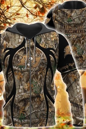 Tampa Bay Buccaneers Hunting Camo Football 3D printed Sweatshirt Hoodie Zipped Hoodie Genxprint
