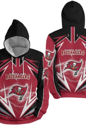 Tampa Bay Buccaneers Lightning NFL Football Team Hoodie Genxprint