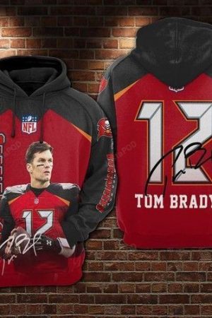Tampa Bay Buccaneers Number 12 Tom Brady Hoodie Genxprint