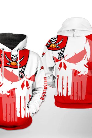 Tampa Bay Buccaneers Punisher Skull NFL Football Team Hoodie Genxprint