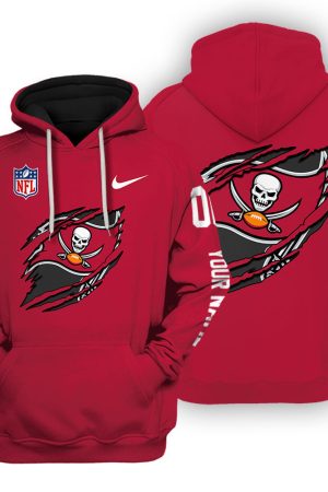 Tampa Bay Buccaneers Scratch Logo NFL 3D Hoodie Style Genxprint