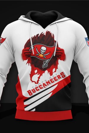 Tampa Bay Buccaneers White V3 NFL Football Team Hoodie Genxprint