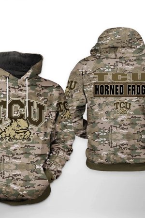 Tcu Horned Frogs NCAA Camo Veteran Hoodie Genxprint