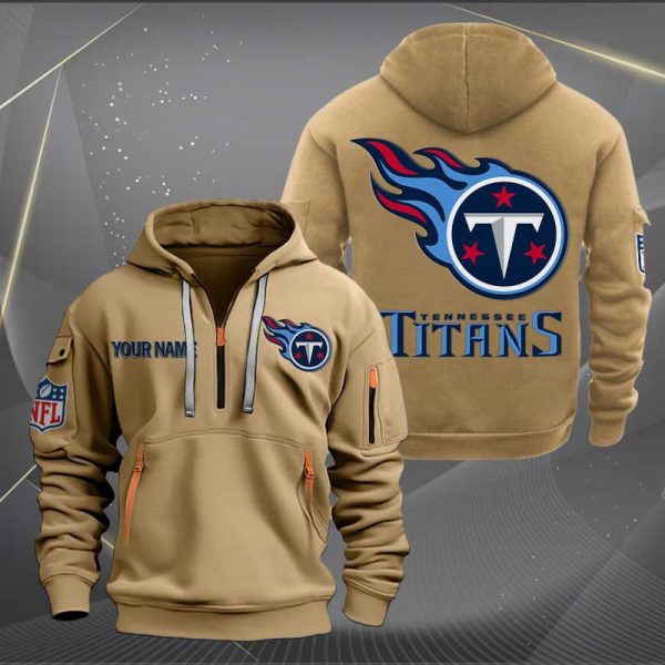 Tennessee Titans Logo NFL Quarter Zip Hoodie Style Genxprint - Image 4