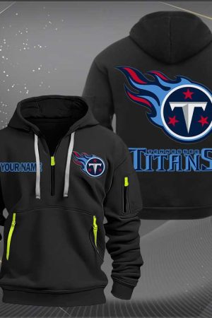 Tennessee Titans Logo NFL Quarter Zip Hoodie Style Genxprint