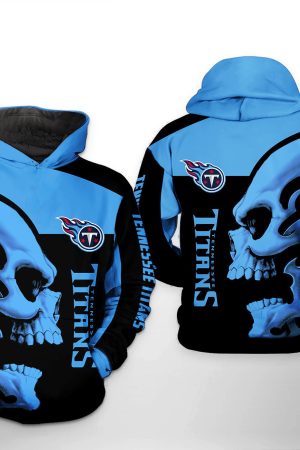 Tennessee Titans NFL Skull Hoodie Zip Hoodie Genxprint