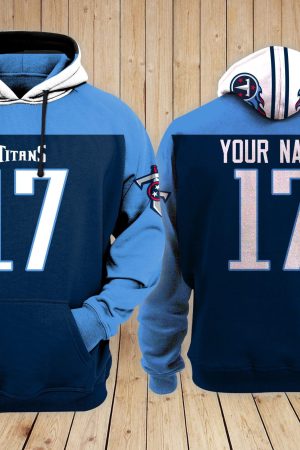 Tennessee Titans Personalized Name And Number NFL 3D Hoodie Style Genxprint