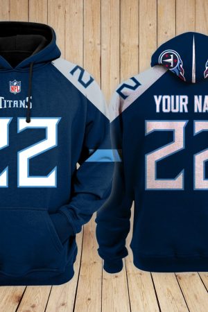 Tennessee Titans Personalized Name And Number NFL 3D Hoodie Style Genxprint