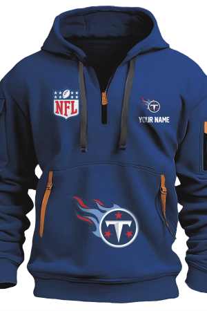 Tennessee Titans Premium NFL Quarter Zip Hoodie Genxprint