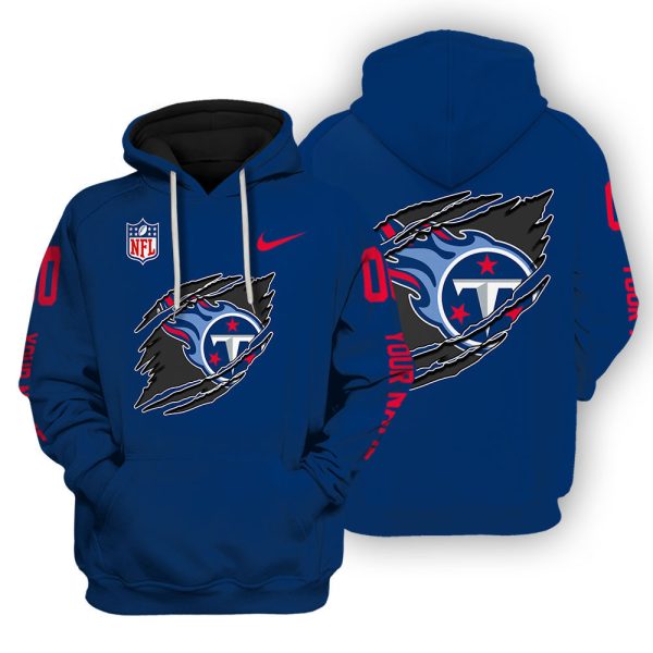 Tennessee Titans Scratch Logo NFL 3D Hoodie Style Genxprint