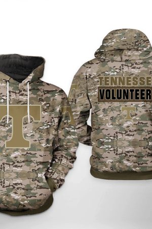 Tennessee Volunteers NCAA Camo Veteran Hoodie Genxprint