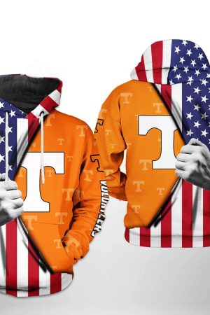 Tennessee Volunteers NCAA US Flag Hoodie Genxprint