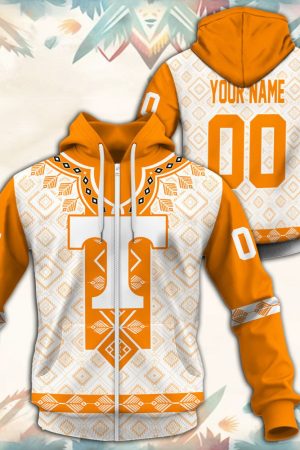 Tennessee Volunteers Native Tribal Custom Name And Number 3D printed Sweatshirt Hoodie Zipped Hoodie Genxprint