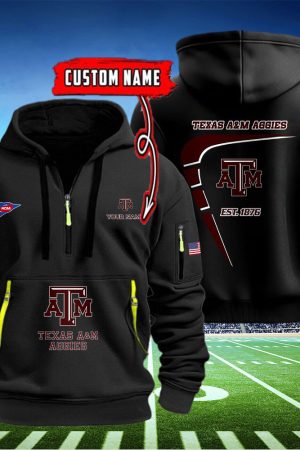 Texas A&M Aggies Quarter Zip Hoodie Genxprint