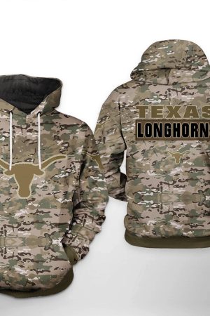 Texas Longhorns NCAA Camo Veteran Hoodie Genxprint