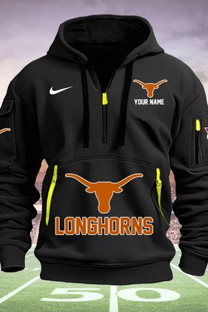 Texas Longhorns Quarter Zip Hoodie Style Genxprint