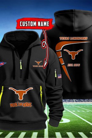 Texas Longhorns Quarter Zip Hoodie Style Genxprint
