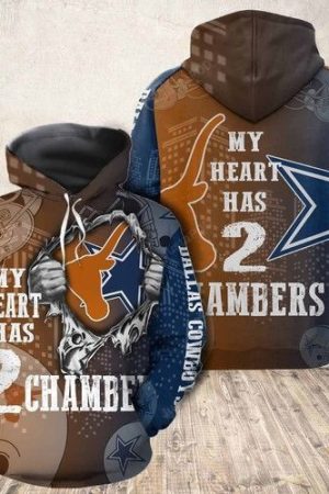 Texas Longhorns Vs Dallas Cowboys Chambers NFL Football Team Hoodie Genxprint