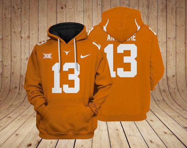 Texas Longhorns football NCAA Custom 3D Hoodie PT Genxprint