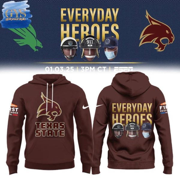 Texas State Bobcats Everyday Heroes Hoodie Genxprint