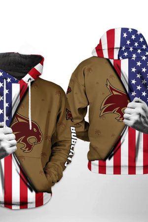 Texas State Bobcats NCAA US Flag Hoodie Genxprint