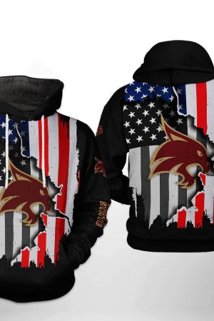 Texas State Bobcats NCAA US Flag Hoodie Genxprint