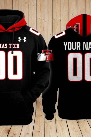 Texas Tech Red Football Custom 3D printed Sweatshirt Hoodie Zipped Hoodie Genxprint