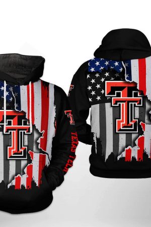 Texas Tech Red Raiders NCAA US Flag Hoodie Genxprint