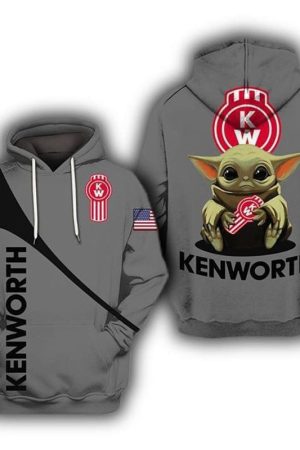 The Mandalorian Baby Yoda Holding Kenworth Hoodie Genxprint
