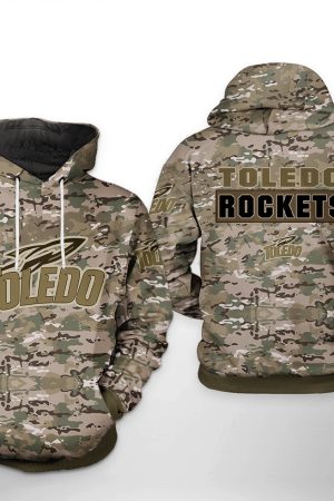 Toledo Rockets NCAA Camo Veteran Hoodie Genxprint