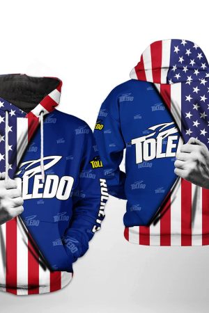 Toledo Rockets NCAA US Flag Hoodie Genxprint