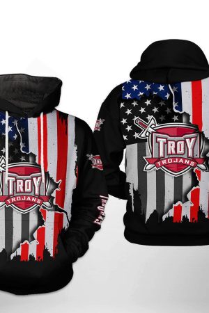 Troy Trojans NCAA US Flag Hoodie Genxprint