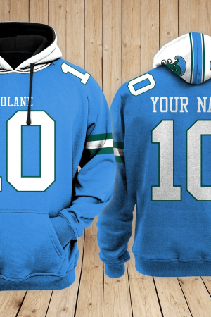 Tulane Green Wave Football Custom 3D printed Sweatshirt Hoodie Zipped Hoodie Genxprint