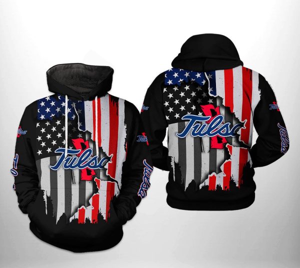 Tulsa Golden Hurricane NCAA US Flag Hoodie Genxprint