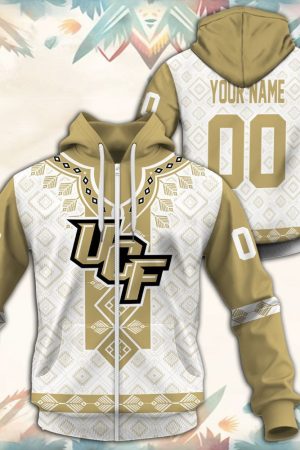 UCF Knights Native Tribal Custom Name And Number 3D printed Sweatshirt Hoodie Zipped Hoodie Genxprint