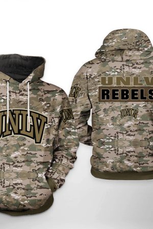 UNLV Rebels NCAA Camo Veteran Hoodie Genxprint