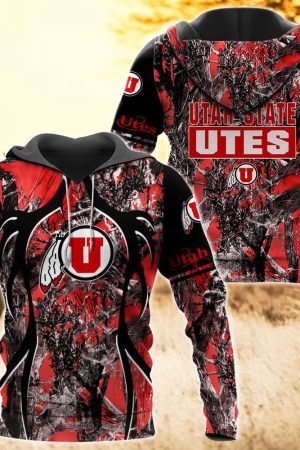 Utah Utes Camo Hunting 3D printed Sweatshirt Hoodie Zipped Hoodie Genxprint